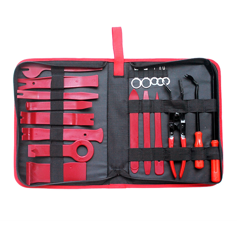

19pcs Plastic Auto Radio DVD Stereo Refit Panel Interior Door Clip Window Trim Dashboard Removal Set DIY Car Repair Tools Kit
