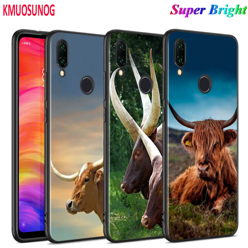 

Black Silicone Cover Cute Bullfight for Xiaomi Redmi Note 8 7 6 5 4X 4 K20 Pro 7A 6A 6 S2 5A Plus Phone Case