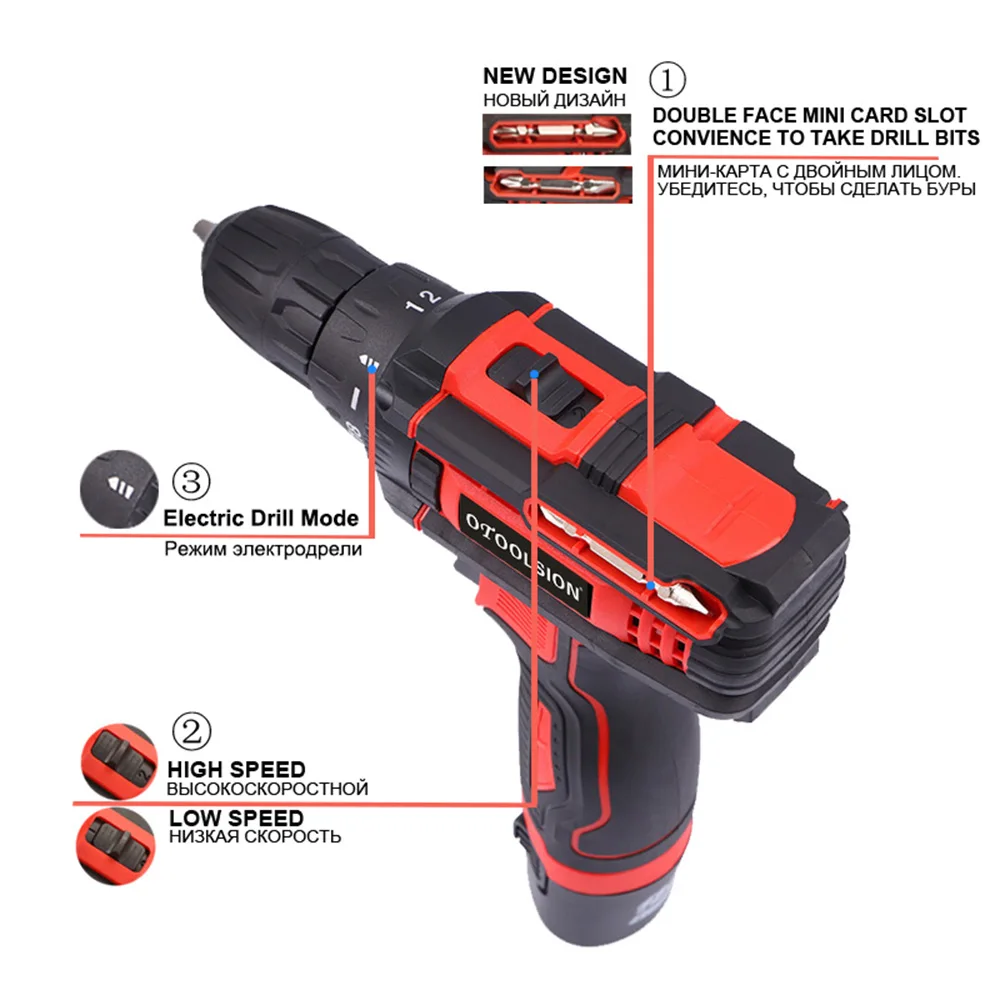 1350rpm Wireless Screwdriver 12V Battery Screwdriver Electric Tool 2 in 1 Drill And Screwdriver Drill Driver For Home Use (6)