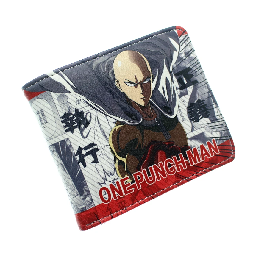 Аниме One Punch Man saitama кошелек кожаный короткий фото держатель для карт из искусственной кожи для мальчиков и девочек на молнии карман для монет с мультяшным принтом кошелек подарок