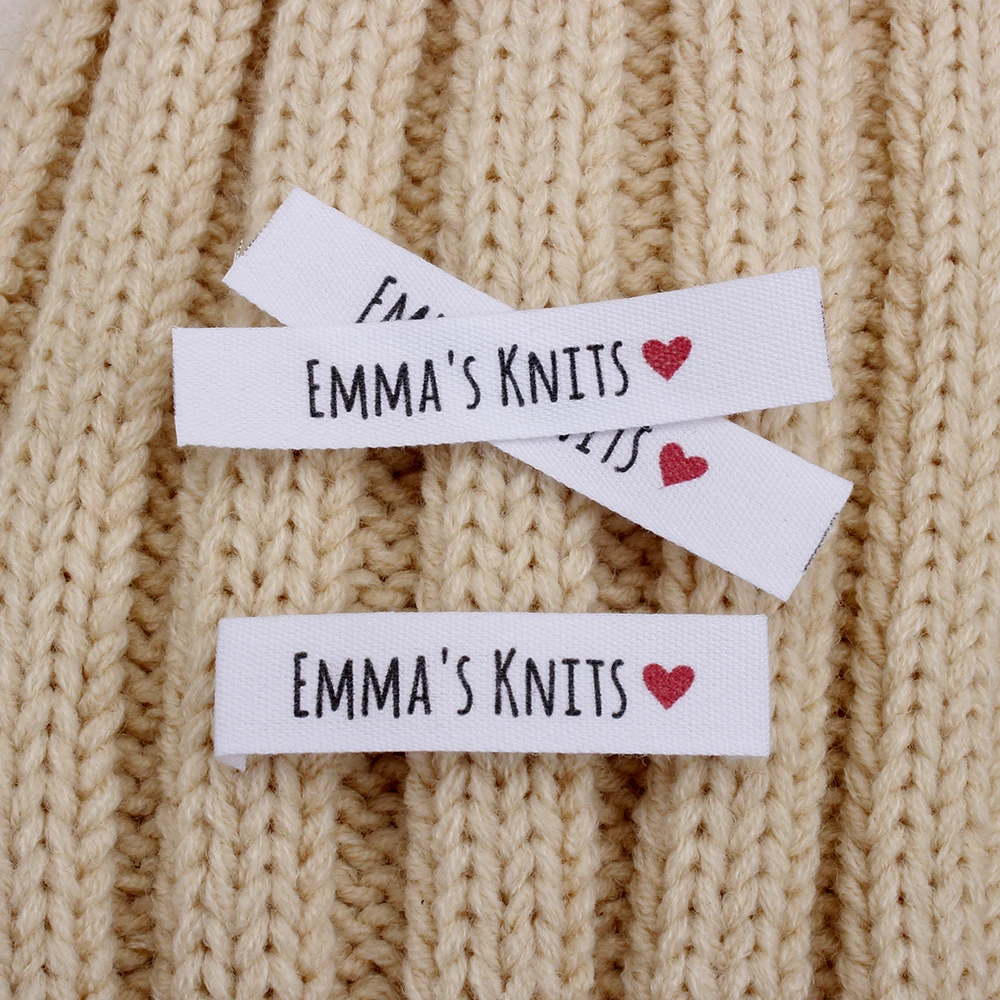 

Custom Sewing Labels, knitting Labels - Personalized Brand , Organic Cotton Ribbon Labels , knitting (MD3024)
