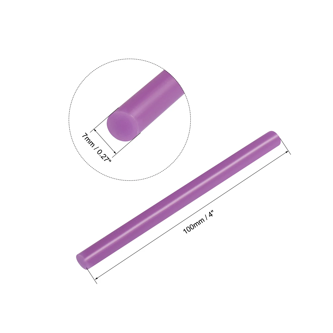 Uxcell 미니 핫 글루 스틱, 글루 건용, 보라색, 0.27 인치 x 4 인치, 12 개