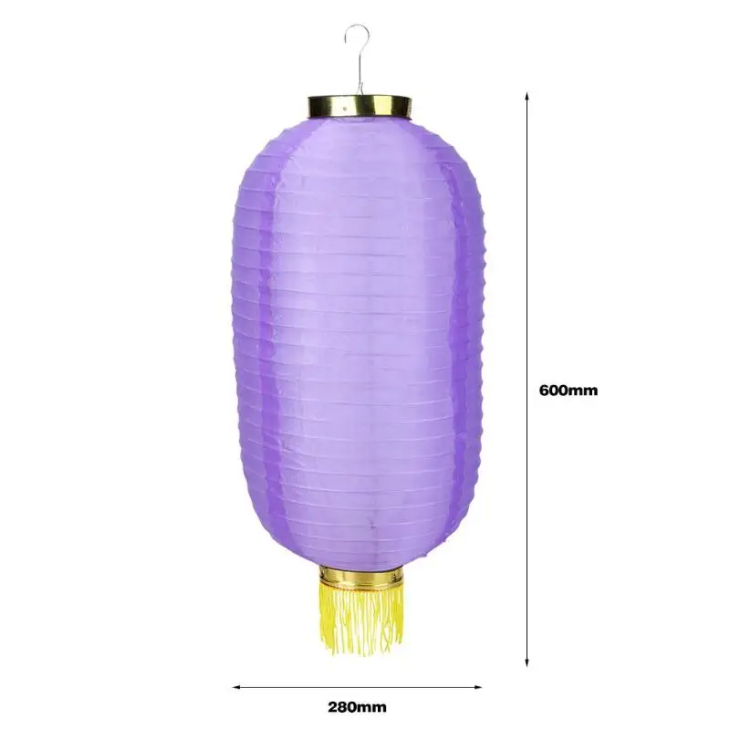 12 inch Colorful Lanterns Outdoor 2pcs Waterproof Cloth Lanterns Foldable Decorative Accessories for Festival Party - Цвет: Фиолетовый