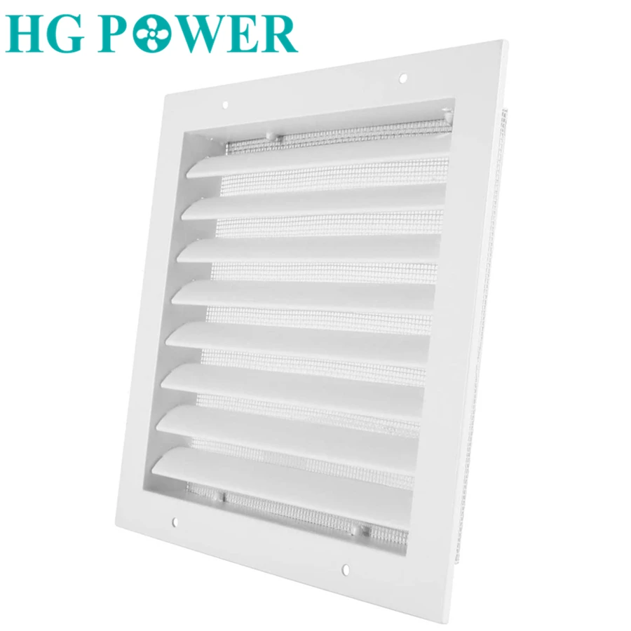 Heating & Cooling White Fixed Louvered Wall Vent Grille 100mm 4 Spigot