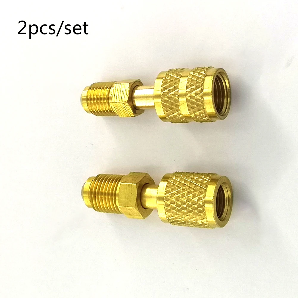 2pcs R410a Refrigeration Charging Adapter 5/16 SAE F Quick Couplers To 1/4 SAE M Flare 5/16 SAE M To 1/4 SAE For Air Conditioner ► Photo 2/5