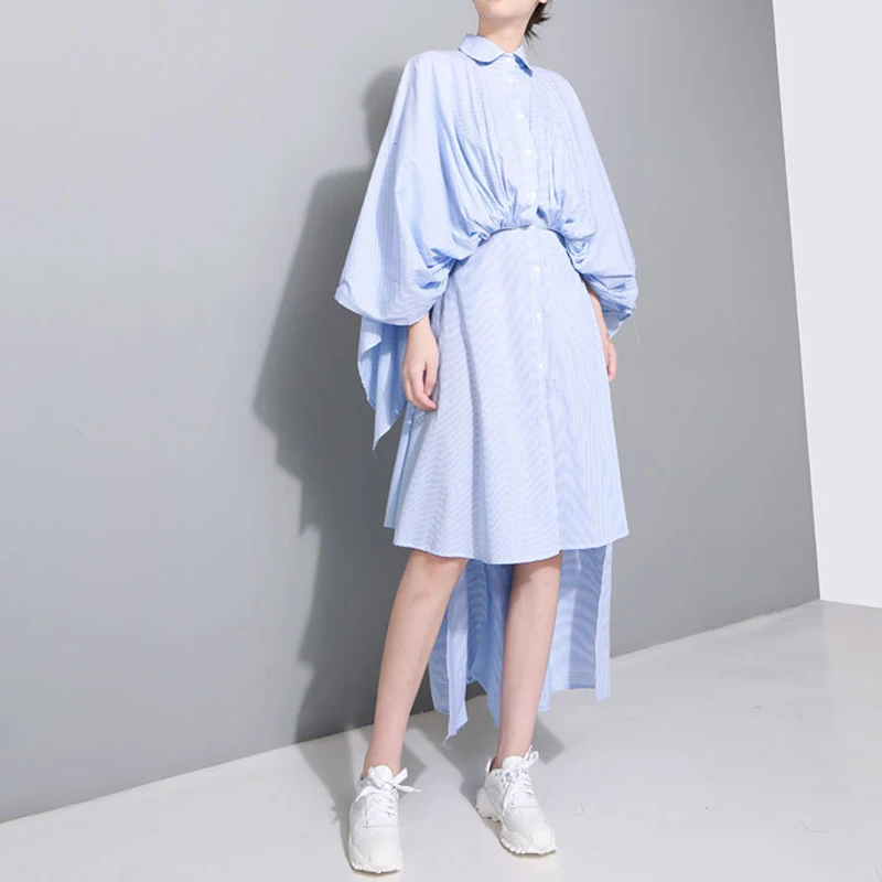 Платье рубашка TWOTWINSTYLE весеннее асимметричное платье с открытой спиной и высокой