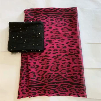 

High quality silk fabric for lady dress printing george silk fabric African metallic silk fabric 114cm/8mm 5+2 yards LXE04082