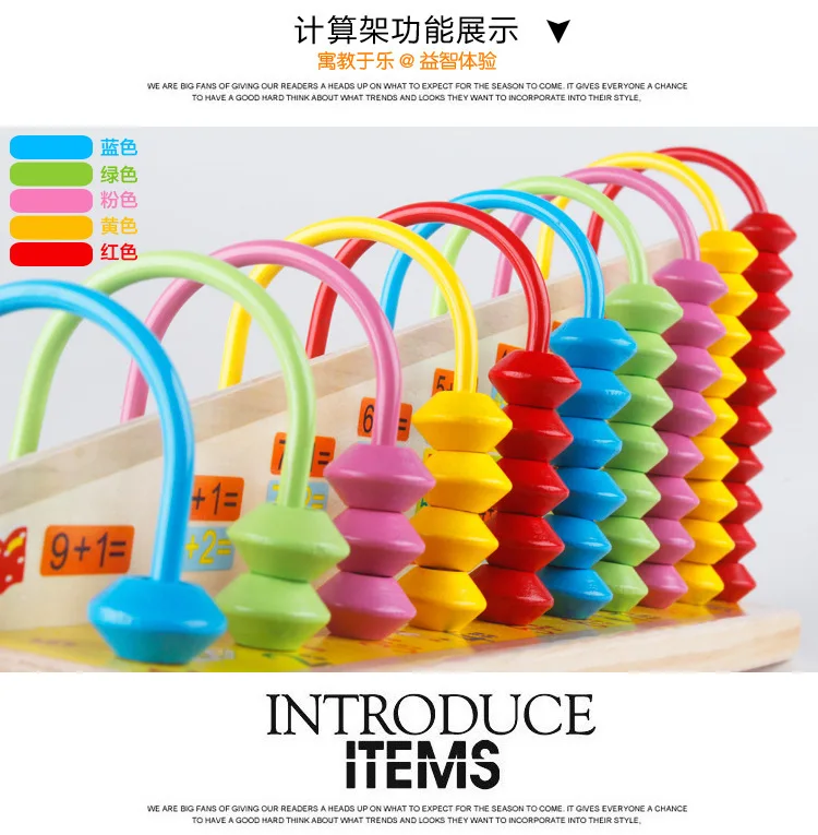 

Wooden Ten Stalls Colorful Abacus Calculation Frame Educational Learning Scientific And Educational Toy Trapezoid Mathematics Ca