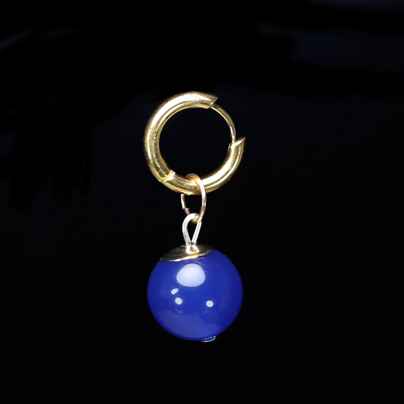 Gold pierced Супер Dragon Ball-Z Vegetto Potara blue Son Gohan косплей костюм, реквизит Сон Гоку серьги-гвоздики - Цвет: Gold pierced