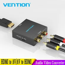 Przewód przedłużający HDMI do konwerter AV HDMI do RCA CVBS L R Adapter wideo 1080P przełącznik HDMI z Mini przewód zasilający USB dla TV pudełko AV HDMI tanie tanio Vention Rohs CN (pochodzenie) Kobiet-Kobiet 0 06kg 15*10*2cm Pakiet 1 AEFB0 AEEB0 Audio Video Converter Wtyczka amerykańska