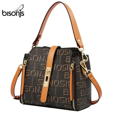 BISON DENIM, роскошные сумки, женские сумки, дизайнерские, высокое качество, ПВХ, женская сумка, модные сумки на плечо для женщин, bolsa feminina B1913