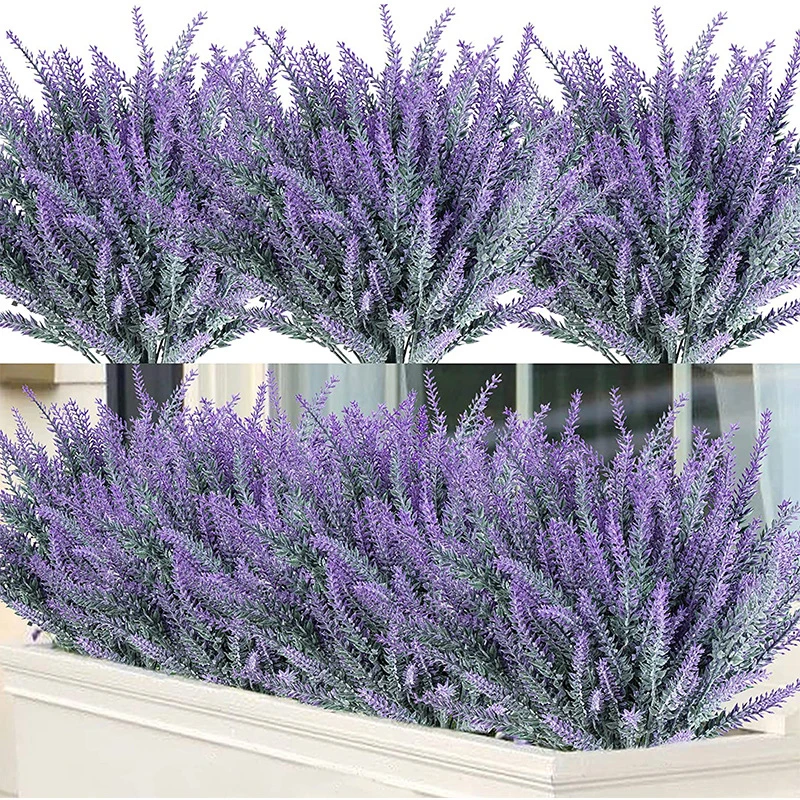 Planta artificial 5 garfos lavanda escritório em casa interior e exterior  decoração do jardim reunindo simulação buquê de plástico 6 modelos|Plantas  artificiais| - AliExpress