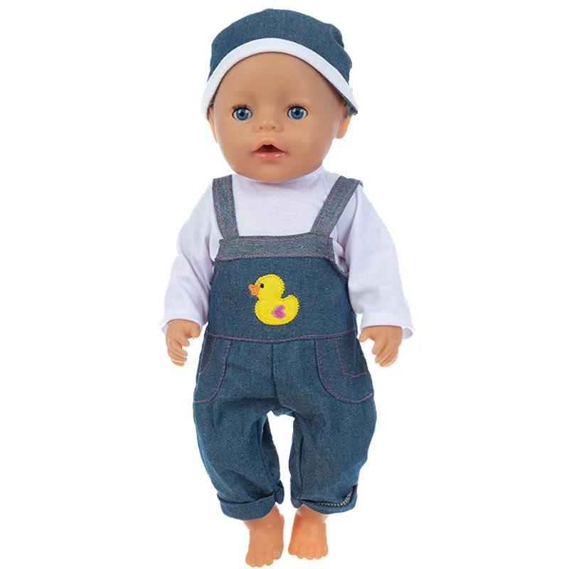 43cm 2Pcs/Set Baby Doll Denim Clothes Shirts + Pants Unicorn Duck Whale Dogs Toy