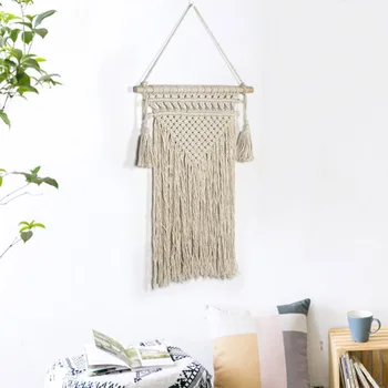 

Macrame Woven Tapestry Wall Hanging Boho Chic Bohemian Art Decor Apartment Dorm Home Decoration macrame wall hanging Decor