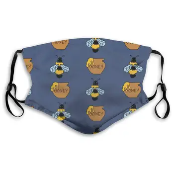 

Bee and Honey Blue Anti Pollution Mask for Kids Women Man Comfort Dustproof Mouth Mask with Activated Carbon Filters PM2.5 Air