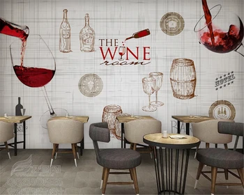 

beibehang Custom retro linen texture wine wine bar decoration background wall bar KTV mural background wall behang wallpaper