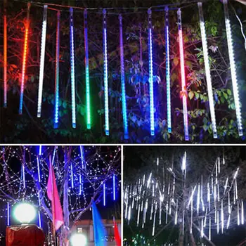 

50cm Meteor Shower Falling Star Rain Drop Icicle Snow LED Xmas Tree String Light Outdoor Bling Night Glow Props
