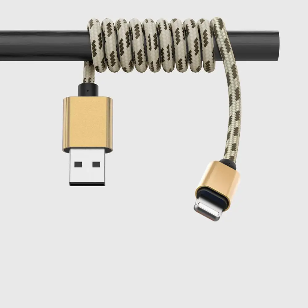 For IPhone Yellow Usb-кабель 2A для быстрой зарядки USB type-C кабель из алюминиевого сплава с оплеткой для зарядки мобильного телефона кабель Micro usb для зарядки и передачи данных - Цвет: For IPhone Yellow