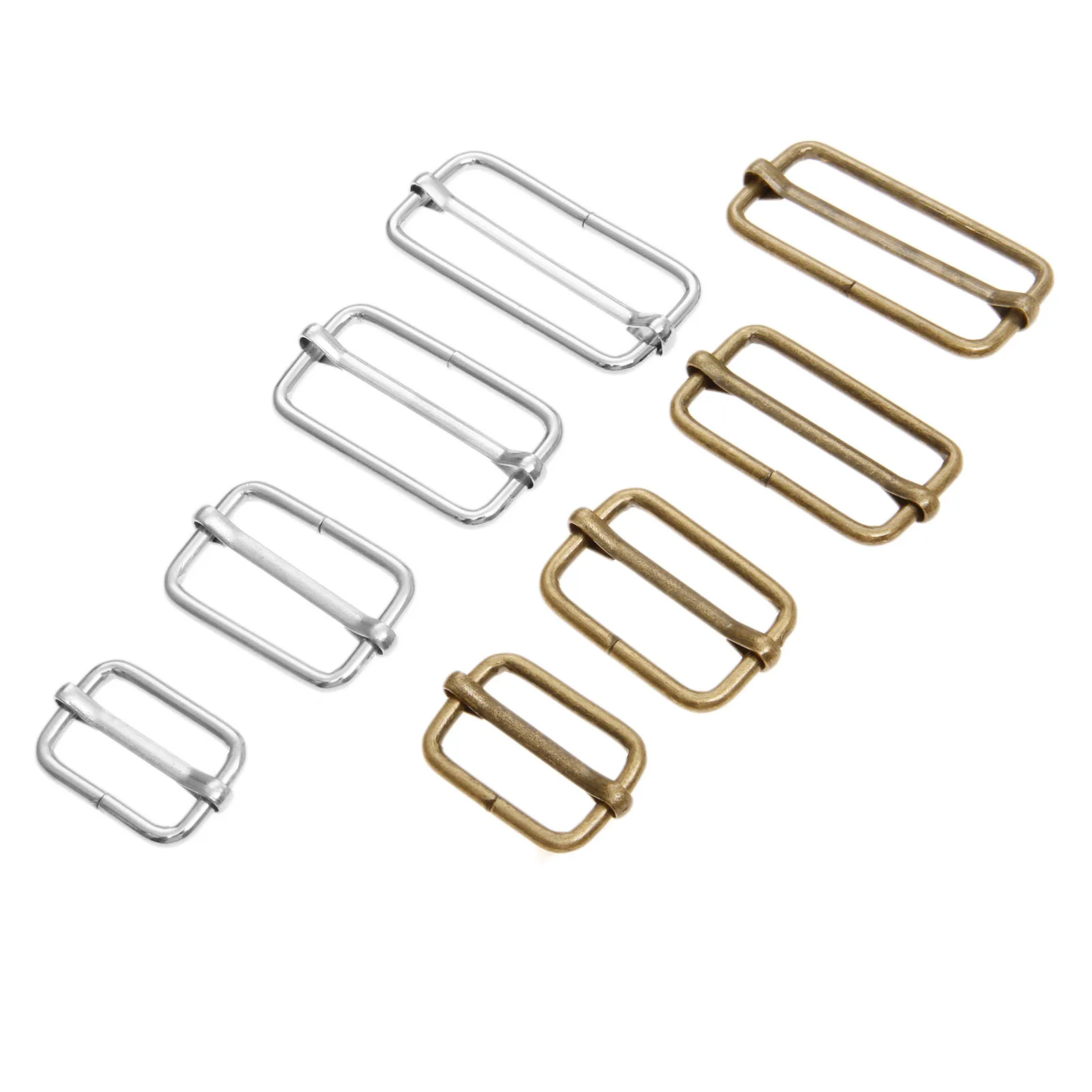 20pcs/lot Metal square ring buckles Strap Slider Adjuster for Bags Garment Leather Accessories DIY Needlework