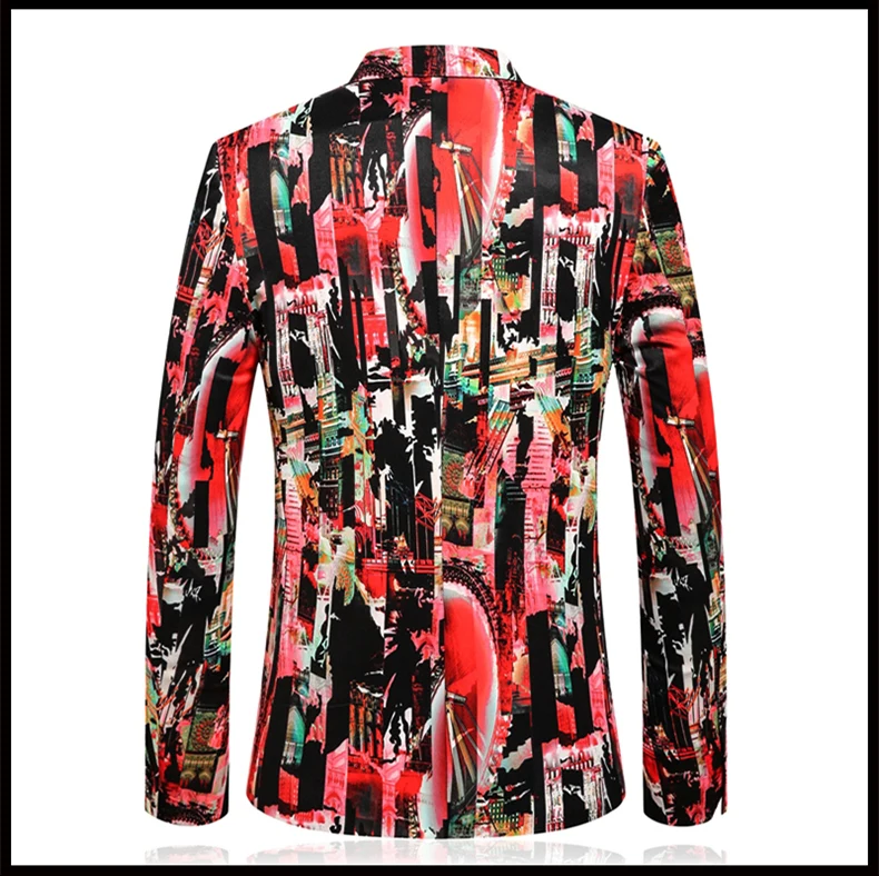 Slim Fit Мужской s красочный Блейзер осенний мужской s Повседневный Блейзер, куртка Мужские спортивные пиджаки для свадебной вечеринки ночной клуб шоу сценические костюмы Q792