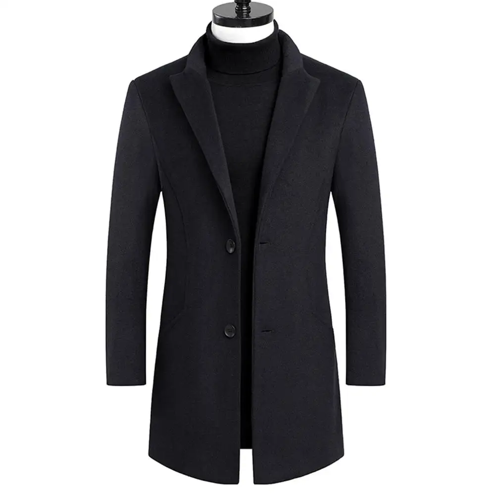 Мужские шерстяные пальто осень зима сплошной цвет Высокое качество Мужская шерстяная куртка Роскошная брендовая одежда#1212