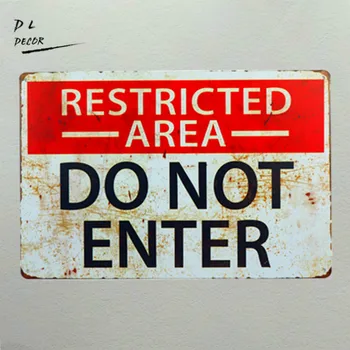 

DL- Restricted Area Sign -Do Not Enter Wall Art Sign 812 inch