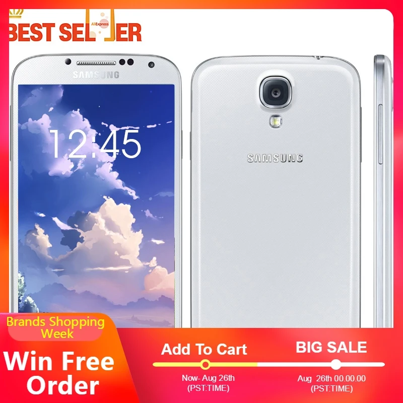 Original Unlocked Samsung Galaxy S4 i9505 I9500 Mobile Phone Quad-core 13MP Camera 5.0'' 2GB 16GB NFC WIFI GPS Refurbished |