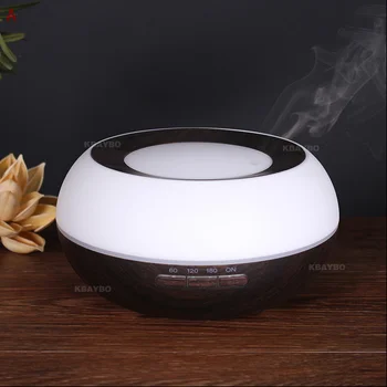 

300ml grain Aroma Essential Oil Diffuser Ultrasonic Cool Mist Humidifier LED Night Light for Bedroom Yoga Flat top dark wood