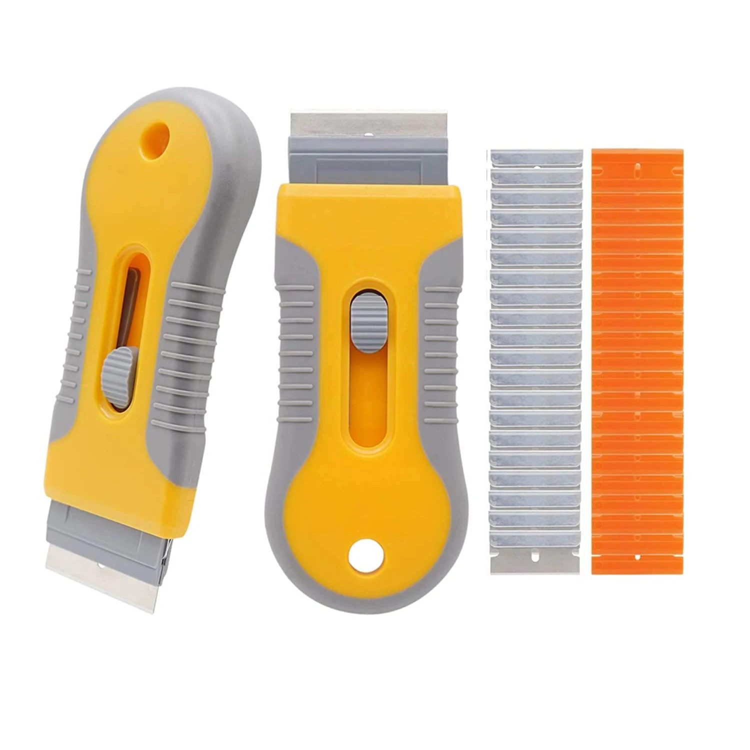 2 Razor Scrapers + 40 Blades Scraping Tool Car Window Glass Sticker Viny Film Label Glue Paint Removal Cleaning Squeegee | Автомобили и