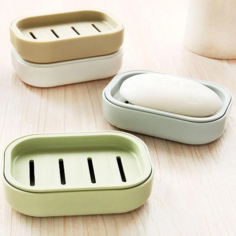 Double Layer Soap Dish With Lid Household Shower Toilet Drain Soap Dish