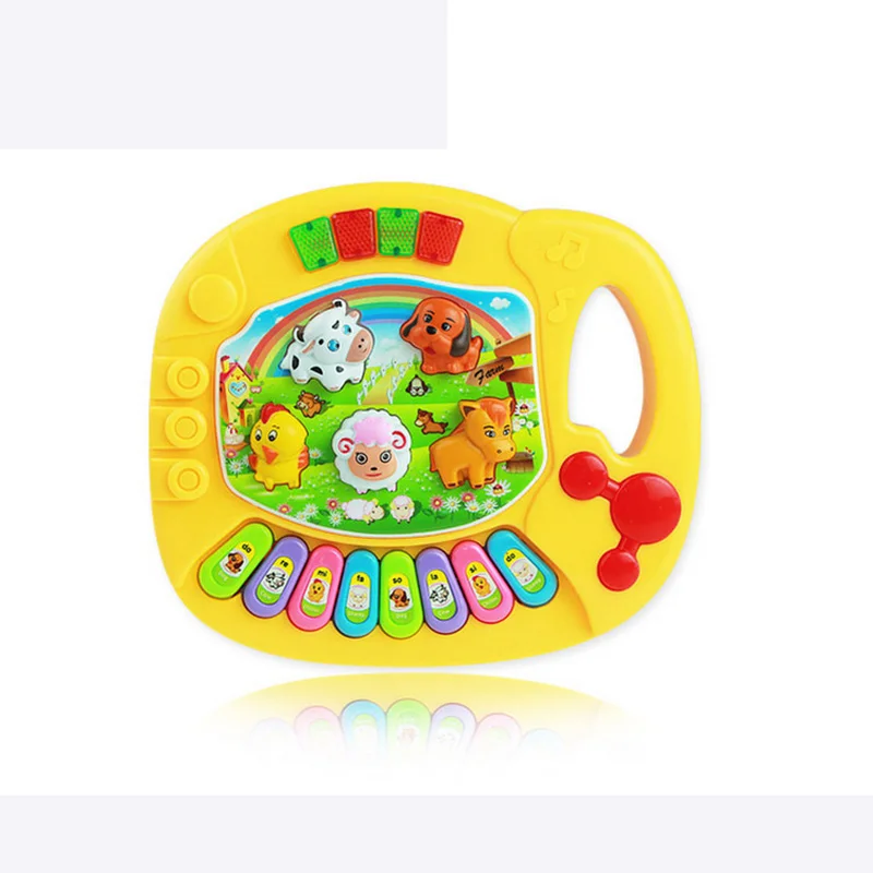 B Yellow Горячая Распродажа, музыкальный инструмент, игрушка для детей, животное, ферма, пианино, развивающие Музыкальные Развивающие игрушки для детей, подарок - Цвет: B Yellow