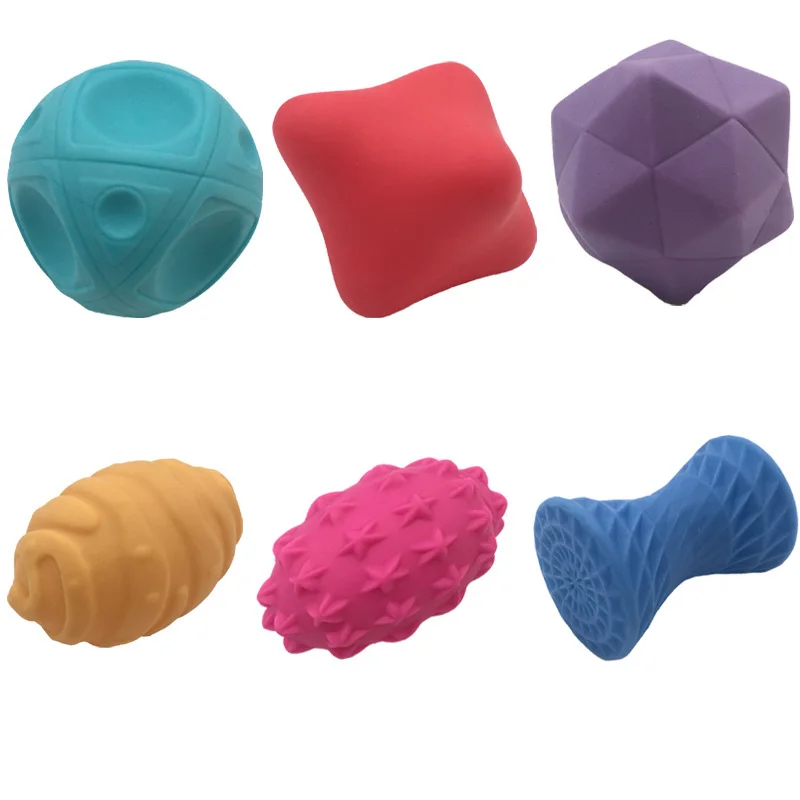 4@6 pcs Textured Multi Ball Set develop baby's tactile senses toy Baby touch hand ball toys baby training ball Massage soft ball 9