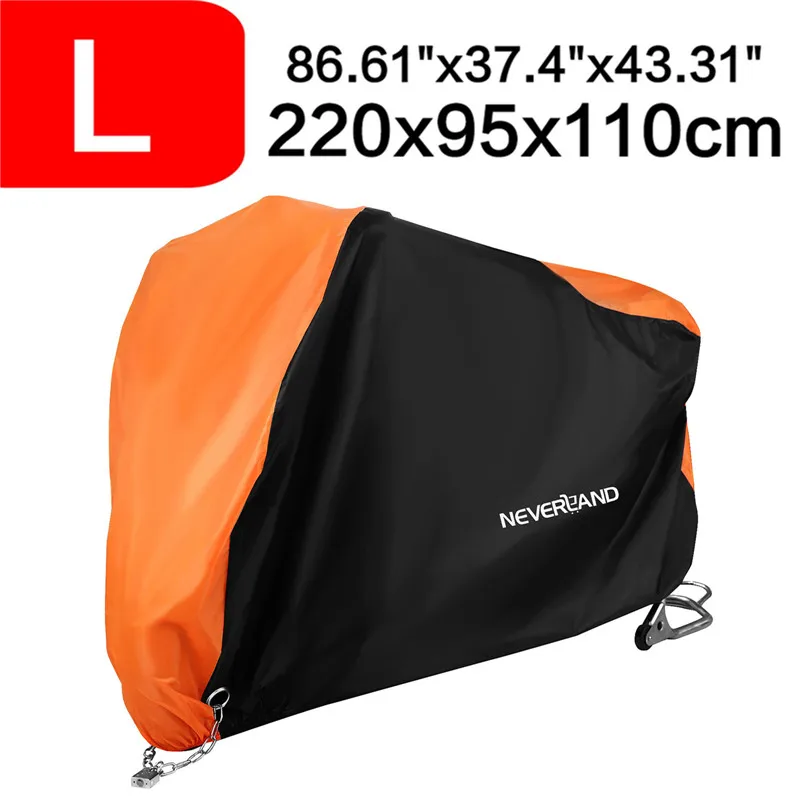 

220x95x110cm Black Orange 190T Waterproof Rain Dust UV Outdoor Indoor Motorcycle Cover Coat For KTM