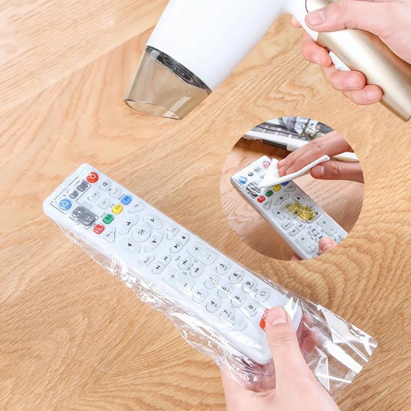 Cubierta de Control remoto de plástico, película termorretráctil termoplástica a prueba de polvo para aire acondicionado de TV, funda de Control remoto, 5 uds.