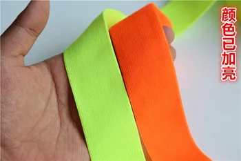 

elastic band for clothes bags underwear 25mm 30mm 38mm 50mm 10yards bar decoration elastic webbing Fluorescenc green orange pink