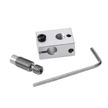 

Heater Block+Copper Nozzle+ Tube Set for V6 3D Extruder HotEnd PT100 Sensor Cartridge JR Deals
