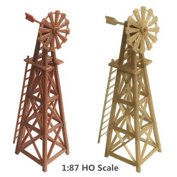 

1:87 HO Scale 3D Printed Windmill Tower Train Railway Model Scene Decoration for Sand Table