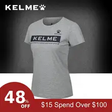 KELME, женские футболки с коротким рукавом для бега, Обесцвечивающие, для спорта и отдыха, 92% хлопок, 8% спандекс, дышащие, K27C7016