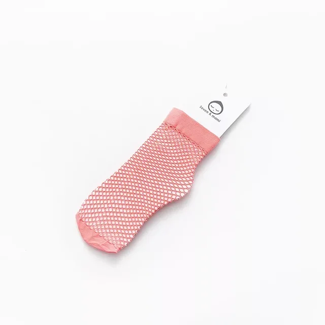 2021 Spring and Summer New Large Mesh Breathable Children's Socks Jelly Color Children's Fishing Net Socks 1-8 years old 06