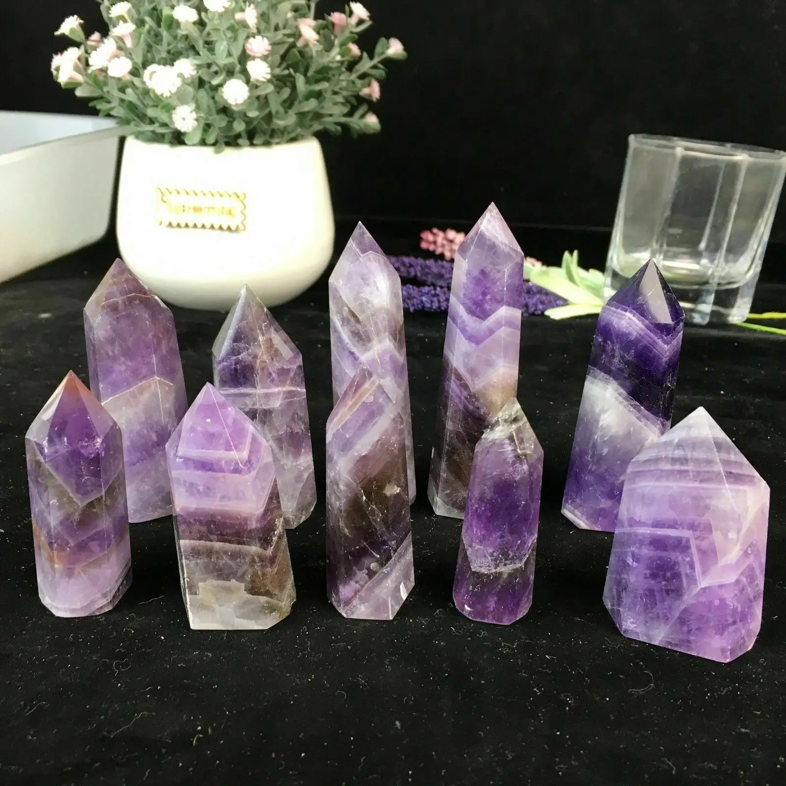 

Dream amethyst wand point natural quartz crystals healing stones fine decoration