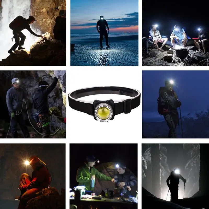 

2020 Super-bright USB Rechargeable Headlamp COB LED 3Modes Headlight Fishing Flashlight For Outdoor Camping Night Fishing