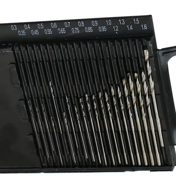 

20Pcs/Set Mini Micro HSS Twist Drill Bit Kit 0.3mm-1.6mm Model Craft with Case LAD-sale