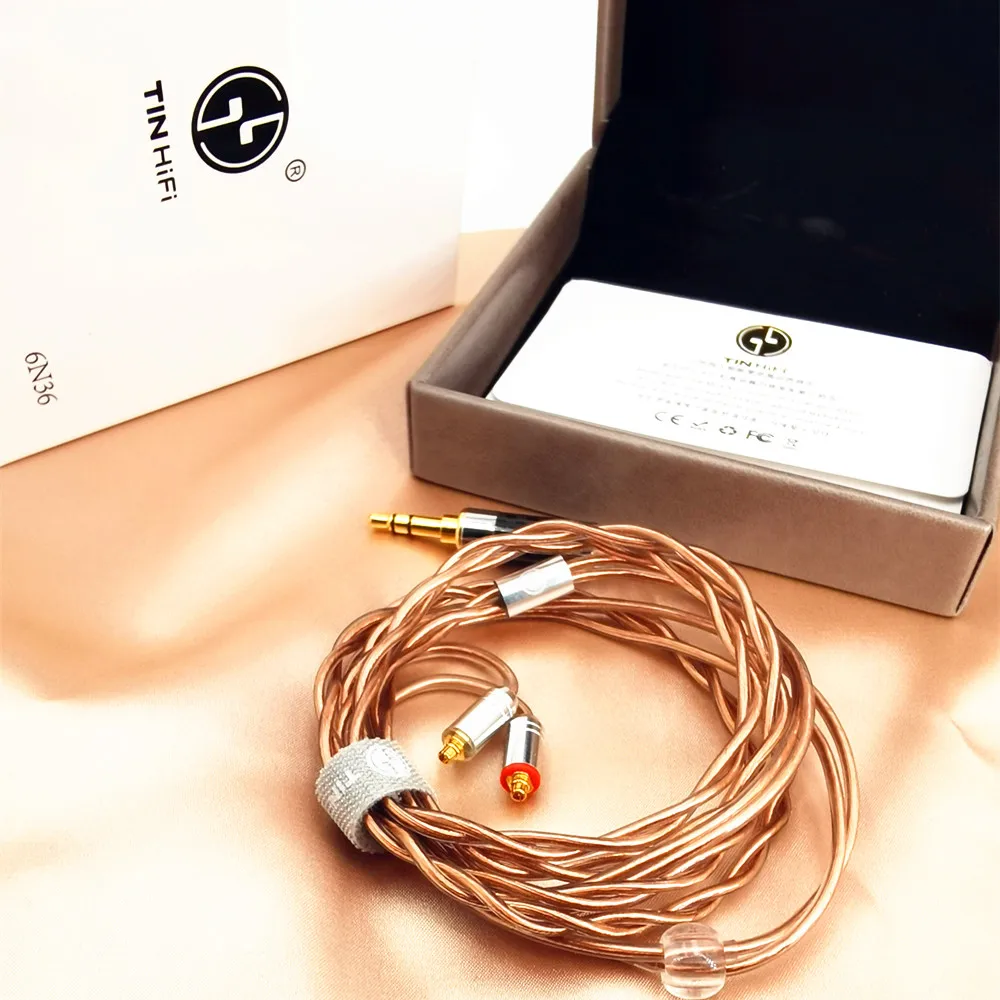 TIN HiFi Earphones Cable 6N OCC Cable 3.5MM Plug MMCX Interface