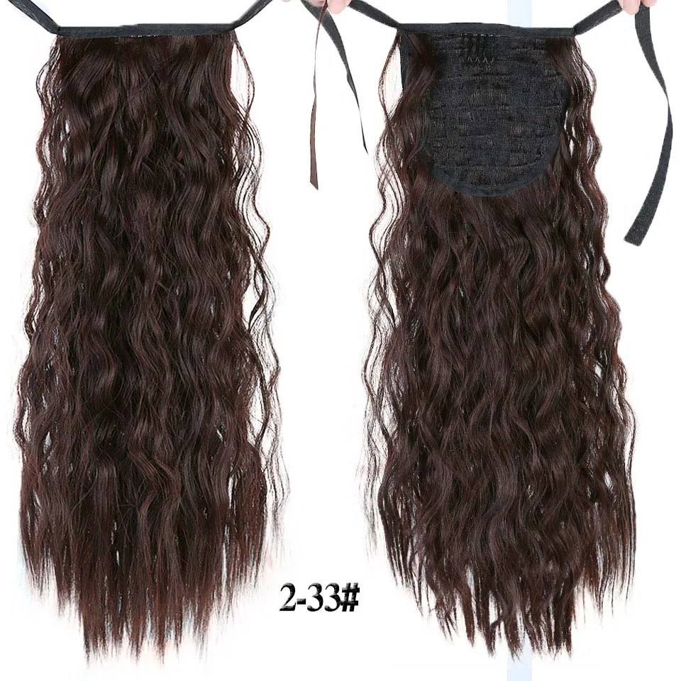AOSIWIG длинный черный коричневый кудрявый шнурок конский хвост высокая температура синтетический женский парик волос зажим для наращивания для всех женщин - Цвет: 2-33