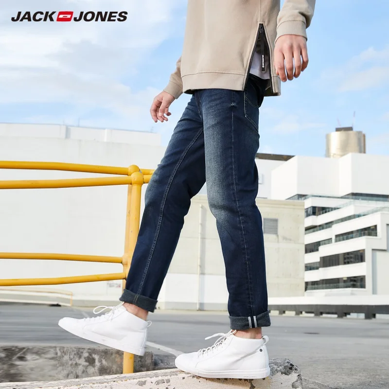 JackJones men's Cotton Casual denim pants Men's Slim Elastic Jeans 219332599