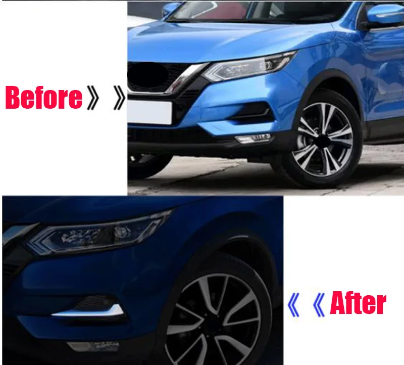 2 шт./компл. Подходит для Nissan Qashqai J11 ABS Передние противотуманные фары лампа век бровей крышка отделка хром авто аксессуары C1349