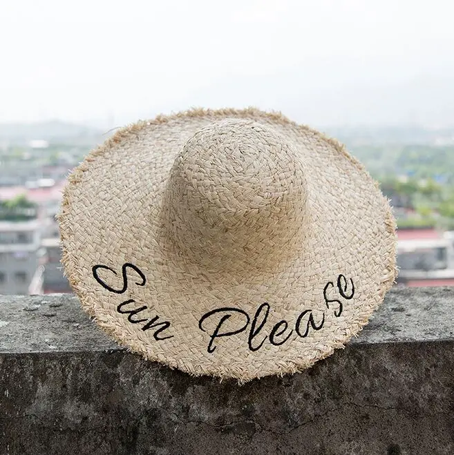 Летняя женская шляпа из рафии праздничная с широкими полями Панама