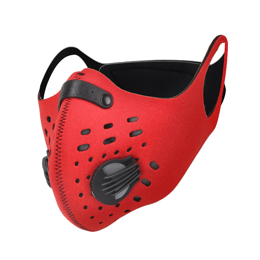 Activated Carbon Dustproof Mask Windproof Foggy Haze Motorcycle Bicycle Ski Outdoor Half Face Masks Hi 888 - Цвет: Red