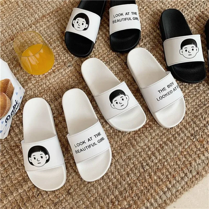 

Summer Women Slides Thick Soled Slippers Summer Slip on Sandals Black White Women Shoes Flip Flops Zapatillas Mujer Dropshipping