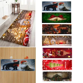 

Merry Christmas Welcome Doormats Indoor Home Carpets Decor 40x120CM Kitchen Mat Bath Carpet Bedroom Living Room Floor Mat